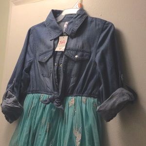 Girls Unicorn Justice Dress Denim